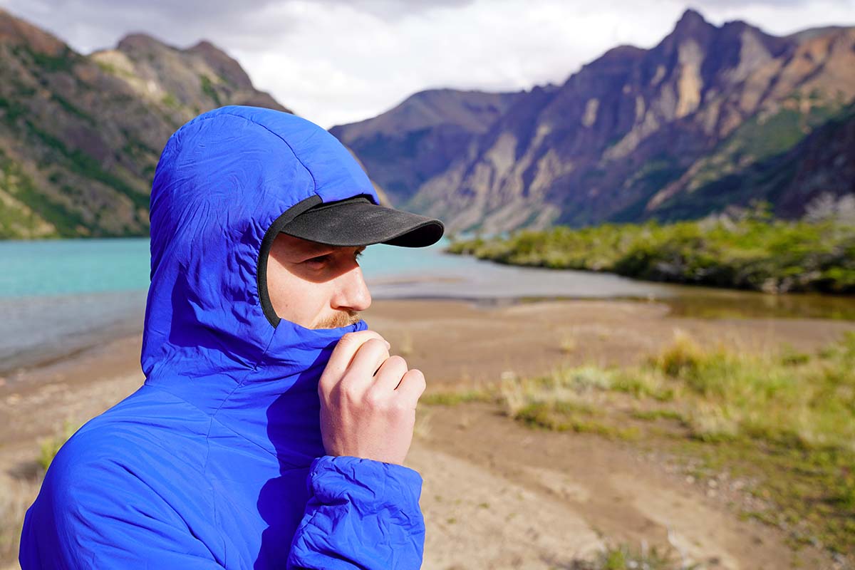 The North Face Ventrix Hoodie synthetic insulated jacket (hood from front)